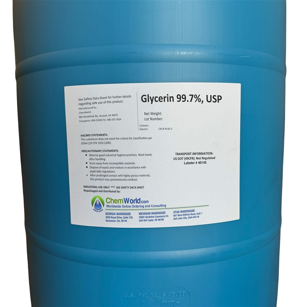ChemWorld Glycerin USP Kosher - 55 gallons